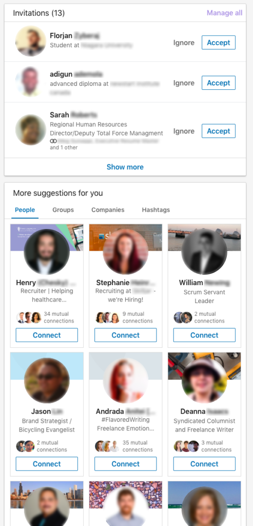 My Network - How to reach out on Linkedin via Network suggestions