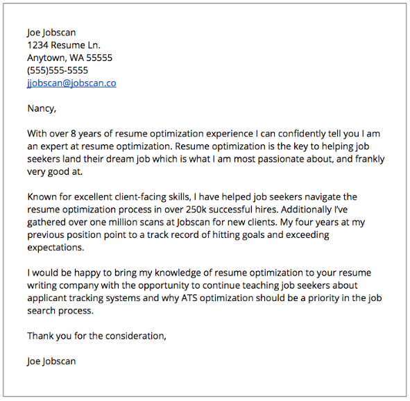 Free Career Change Cover Letter Samples from www.jobscan.co