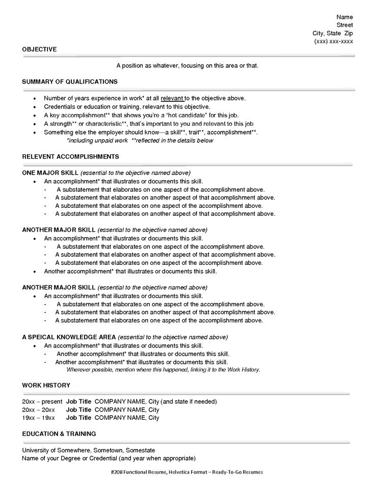 Resume job skills job experience