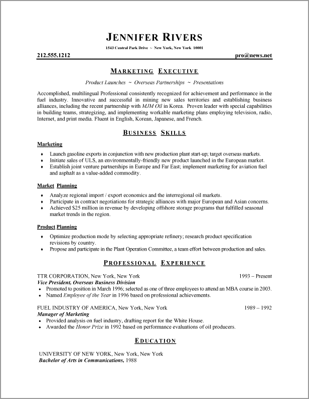 Example Of A Resume Format Grude Interpretomics Co