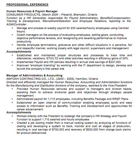 Formatting education section of resume