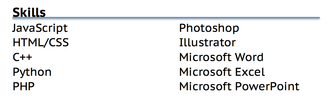example-resume-skills-section