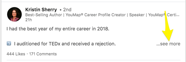 write linkedin post with a strategic "see more" placement