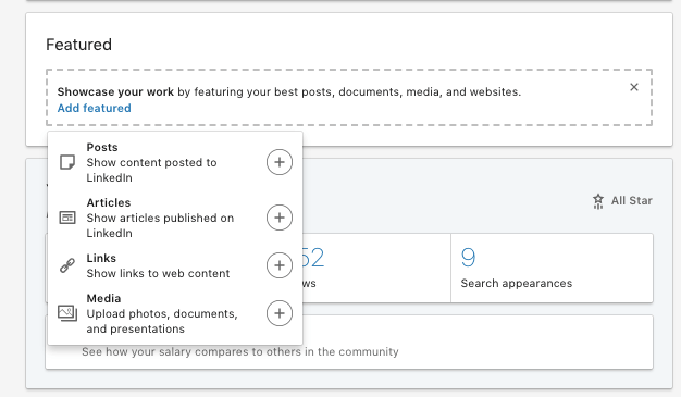 Display featured content on linkedin profile tutorial image 2