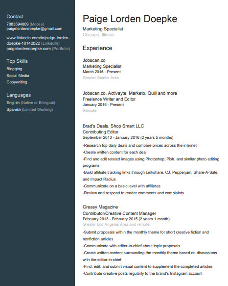 download resume from linkedin