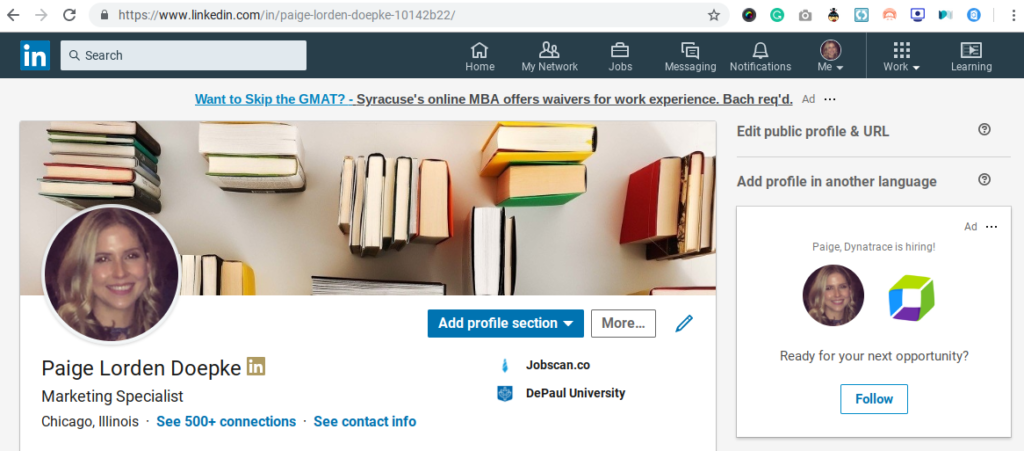 change your linkedin url screenshot