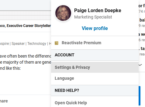 how to block someone on linkedin screenshot