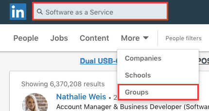 How to search Groups on LinkedIn