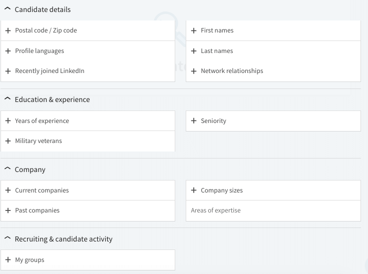 advanced linkedin recruiter lite search options