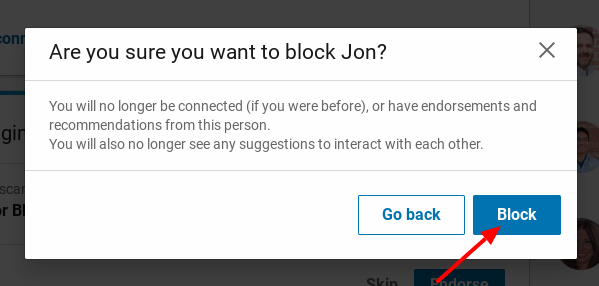 block someone on linkedin