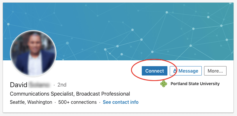 How to connect with someone on LinkedIn - profile button