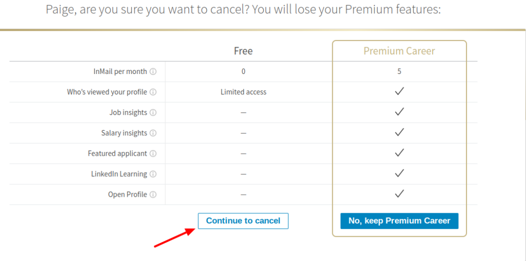 cancel linkedin premium