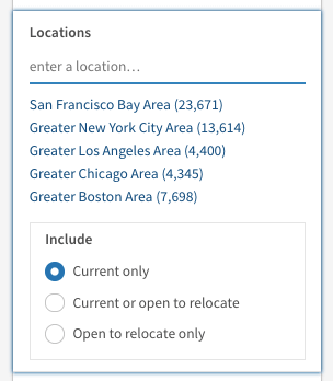 LinkedIn Recruiter location filtering