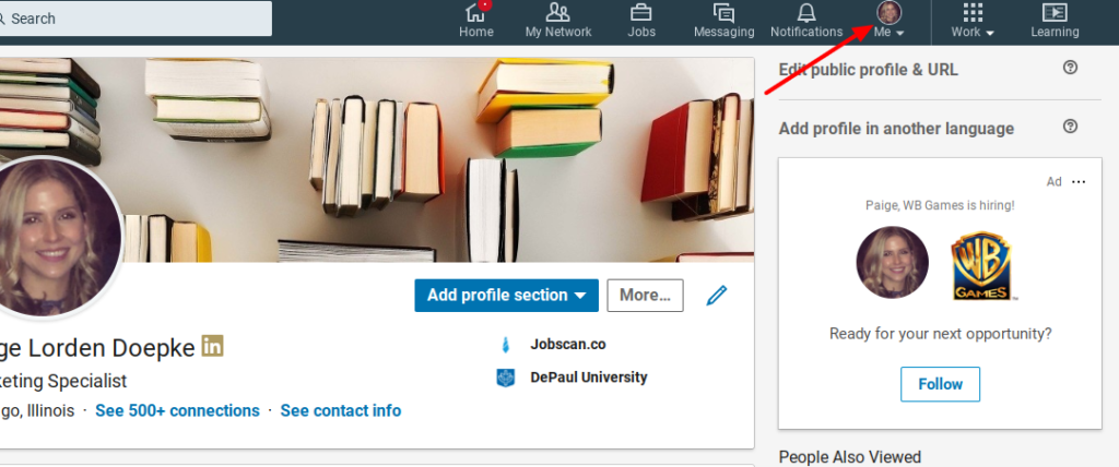 change linkedin url