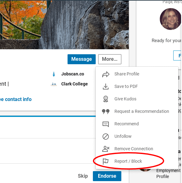block someone on linkedin