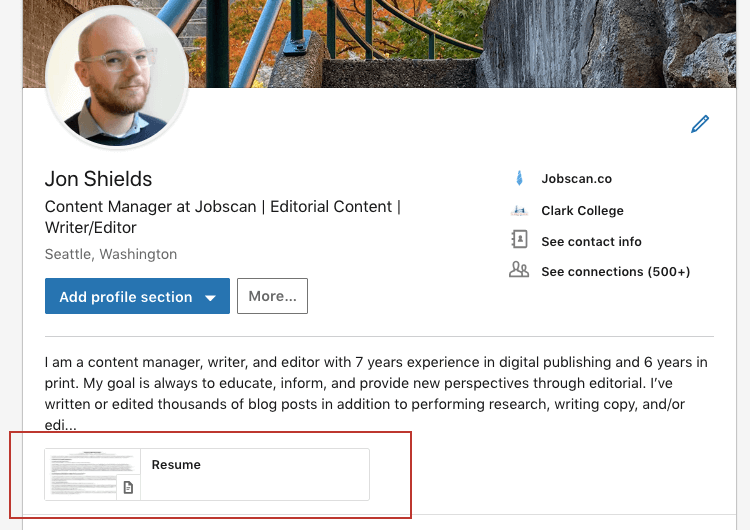 how to edit my resume in linkedin